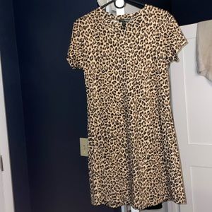 Aqua Cheetah print t-shirt dress